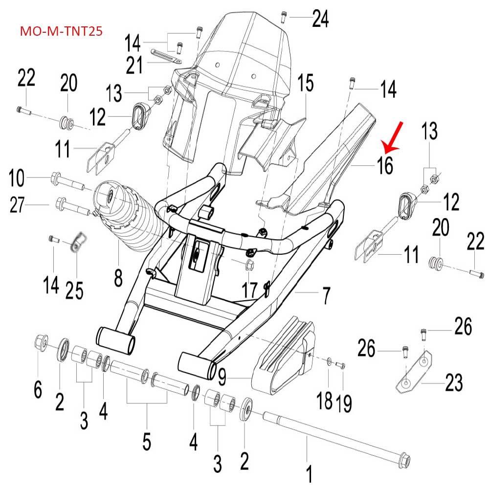 Covertor de cadena (LEONCINO250 / TNT25 / TRK251)