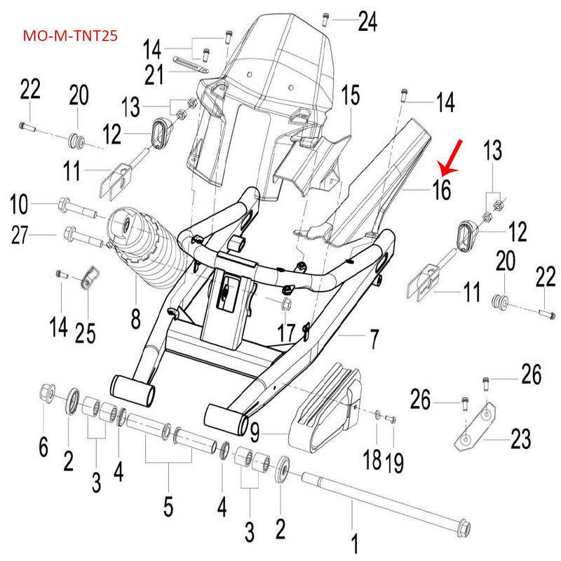 Covertor de cadena (LEONCINO250 / TNT25 / TRK251)