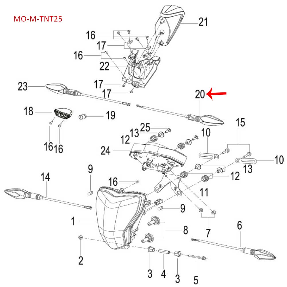 Direccional trasera izquierda (TNT25)