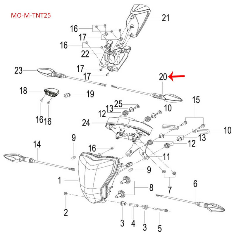 Direccional trasera izquierda (TNT25)