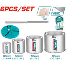 Brocas circulares de carburo sacabocado para piedras y cerámicas. 33mm 53mm 73mm 83mm. Set 6 pzas.