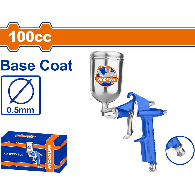 Pistola spray para Pintar 100cc. Boquilla: 0.5mm. Ideal capa base. Presión: 3-4 bar. De aire para compresor