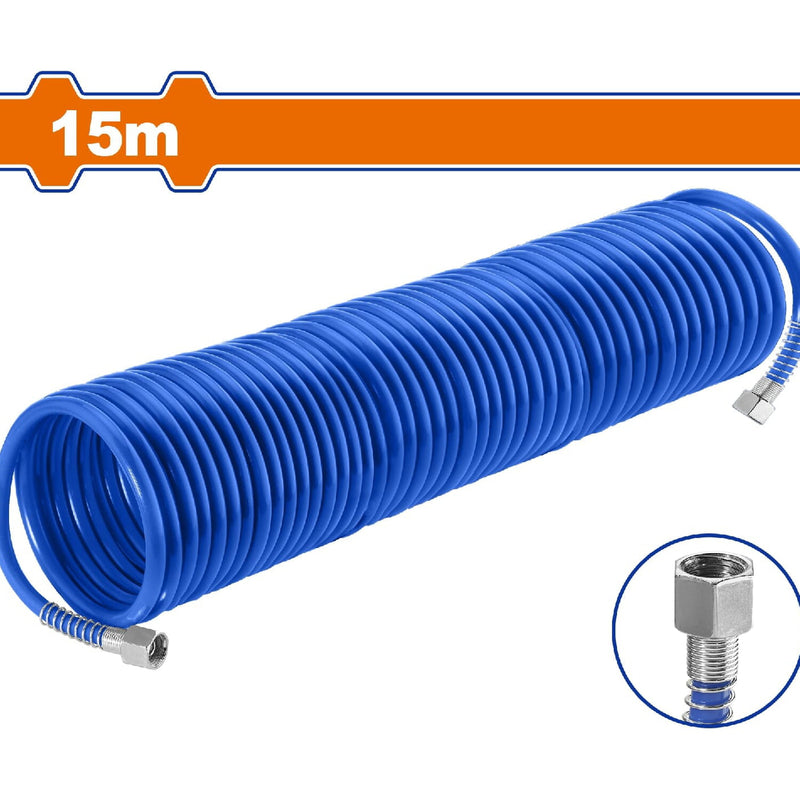 Manguera de aire de 15m. Diámetro 8mm. Solo con conectores roscados.  Para compresor