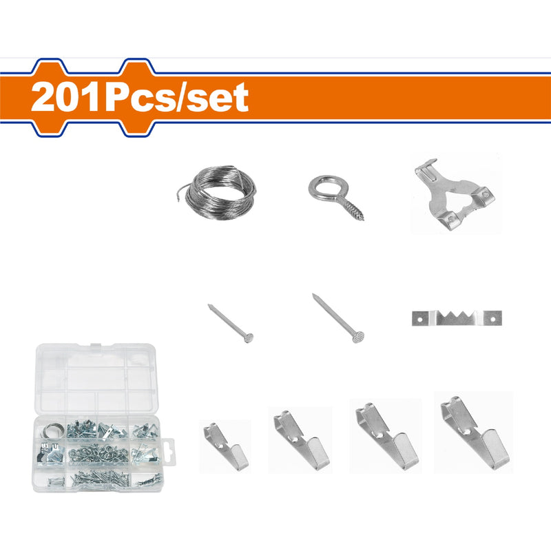 Colgadores para cuadros. Acero al Carbono. Galvanizado. (201 pzas) Se vende en kit. Para colgar cuadros