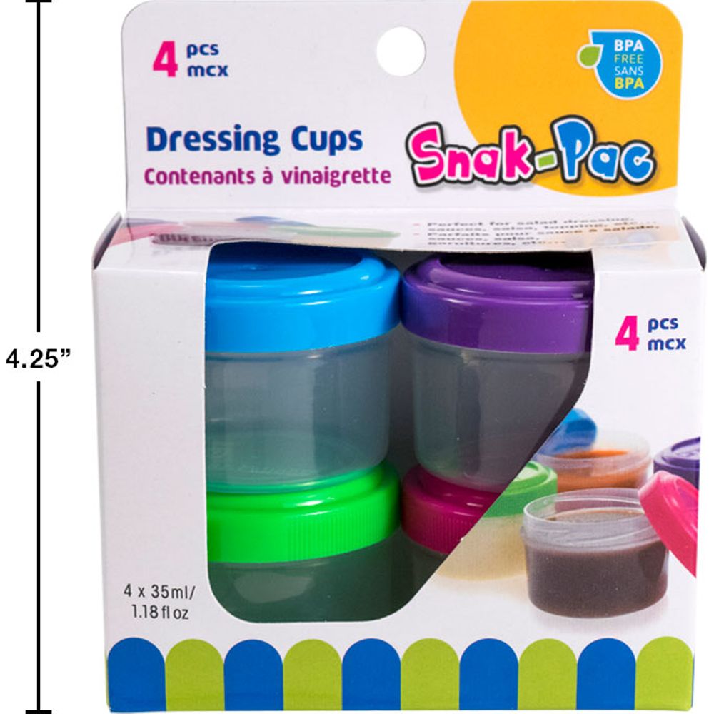 Snak-Pac - Juego de tazas de aderezo de 4 piezas de 35 ml (1,18 oz)