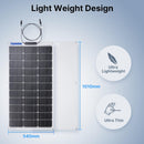 Panel solar de 100W, monocristalino flexible, ultradelgado, para RV, barcos o autos.