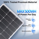 Panel solar de 100W, monocristalino flexible, ultradelgado, para RV, barcos o autos.