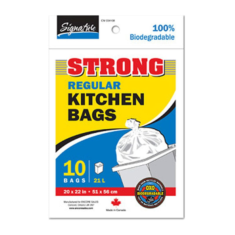 Bolsas de basura cocina de 10 piezas, 20 x 22 ", blancas