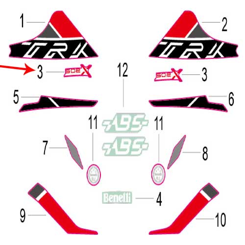 Calcomania 502X (TRK502X)