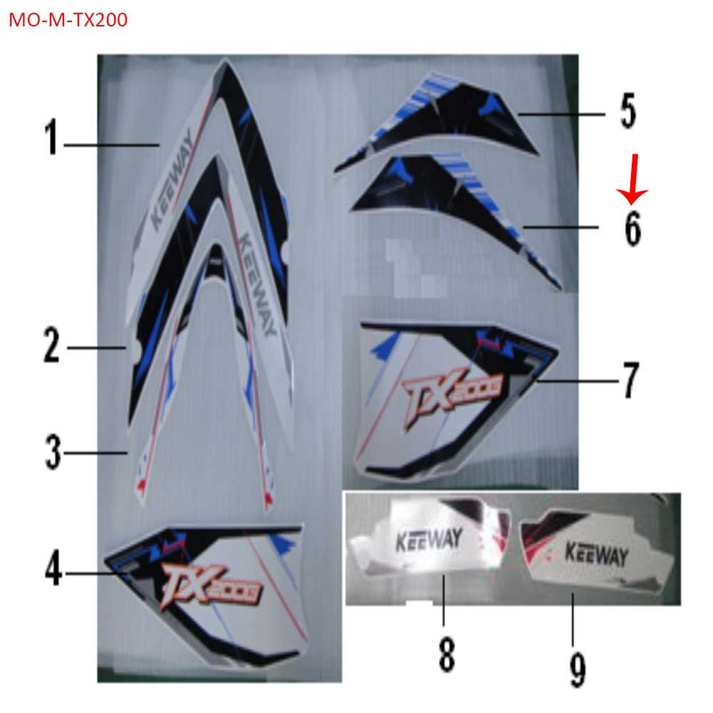 Calcomania lateral derecha II (TX200)