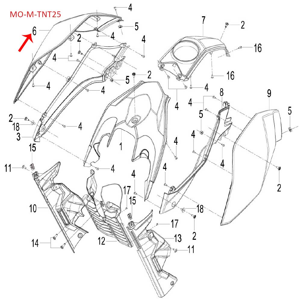 Covertor derecho de tanque Blanco con calcomanias (TNT25)