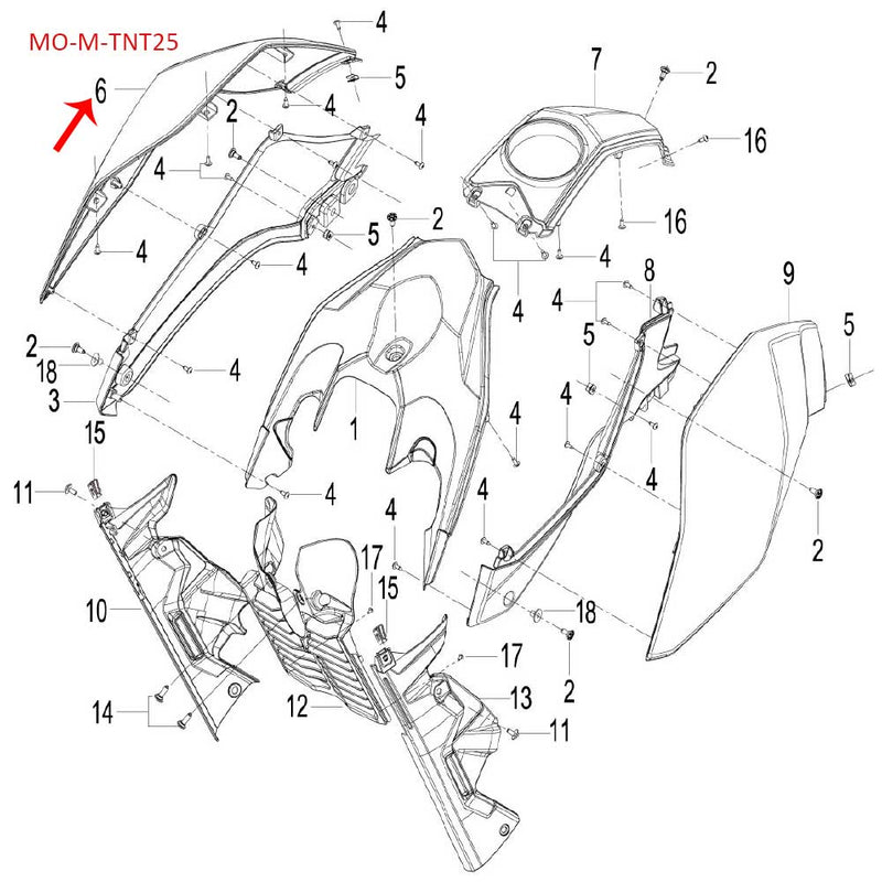 Covertor derecho de tanque Blanco con calcomanias (TNT25)