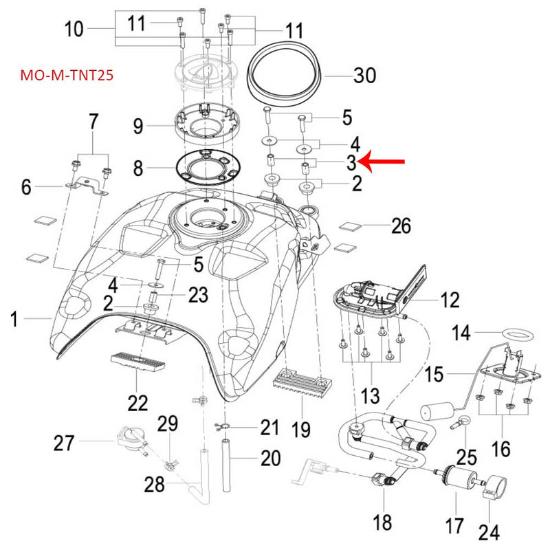 Niple de montaje del tanque (TNT150 / TRK251 / LEONCINO250 / 302S / LEONCINO500)