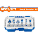 Puntas para router de 1/4". Alta calidad. Caja de 6 piezas.