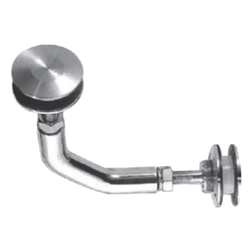 Conector de 90° para fachadas. Perforacion en vidrio 36mm. Satinado.