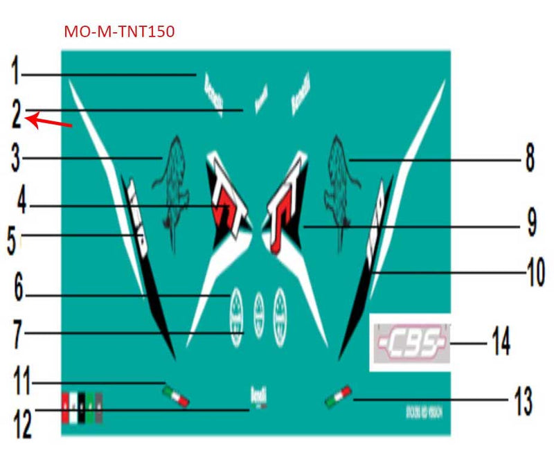 Calcomania Benelli del tablero (TNT150)