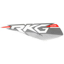 Calcomania izquierda del tanque blanca (RKG150)