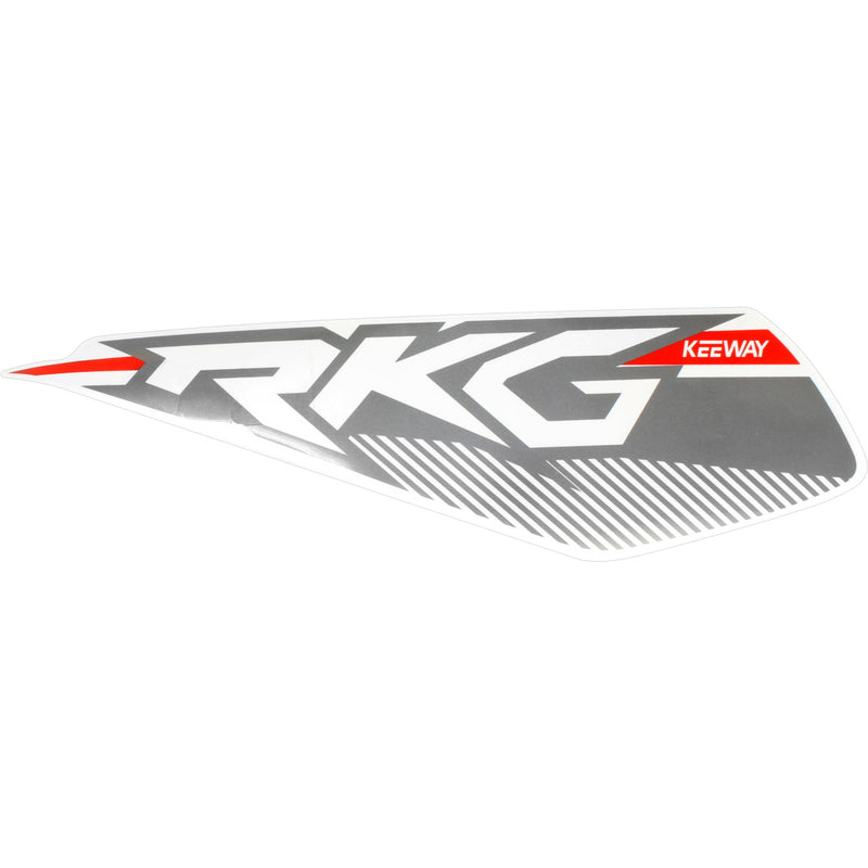 Calcomania izquierda del tanque blanca (RKG150)