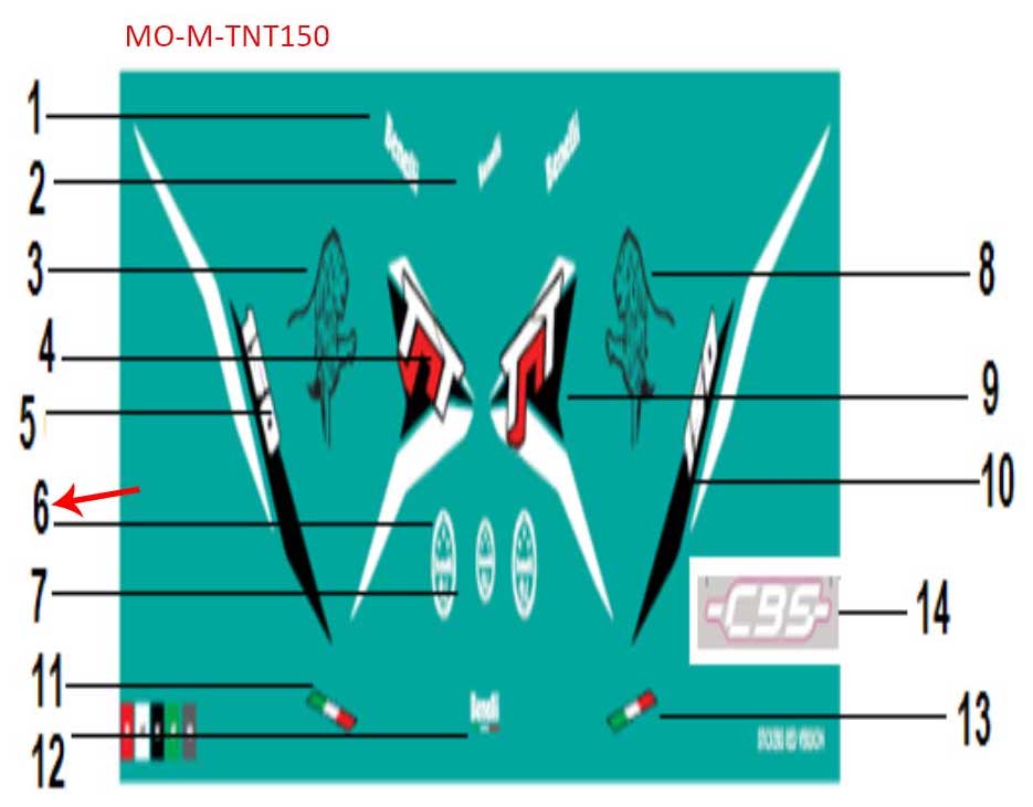 Calcomania Benelli 2 (TNT135 / TNT150 / 752S)