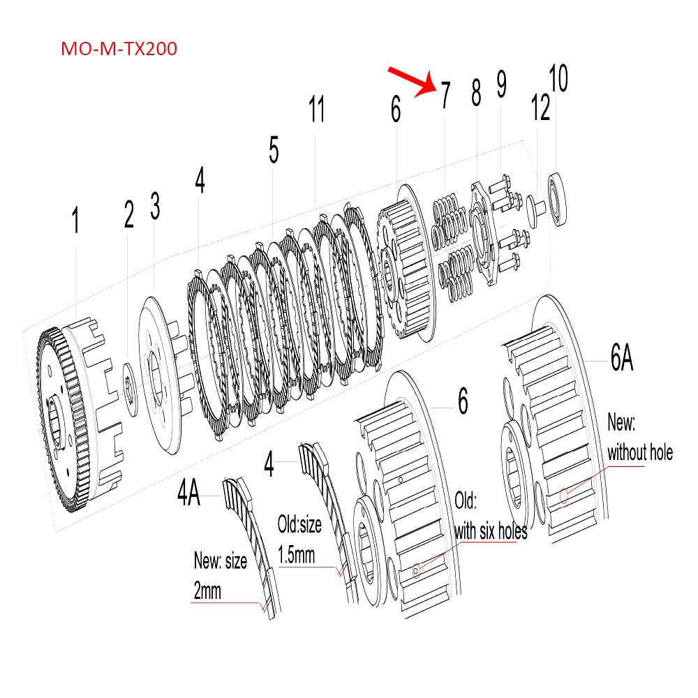 Resortes del embrague (TX200)