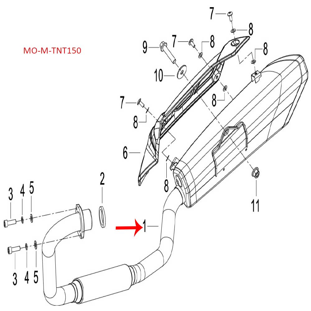Kit de tubo de escape (TNT150)