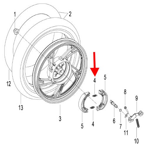 Resortes de freno de tambor (K-BLADE125)