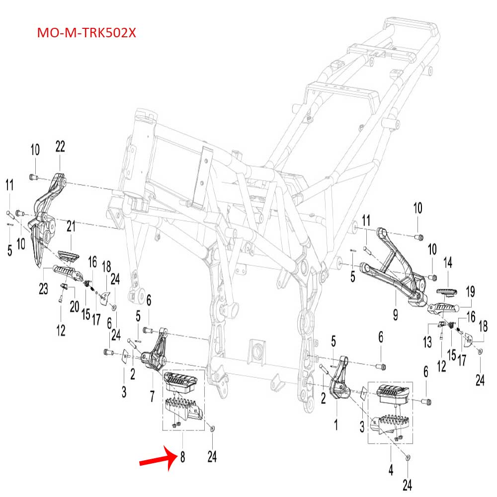 Posapie delantero derecho (TRK251 / TRK502X)