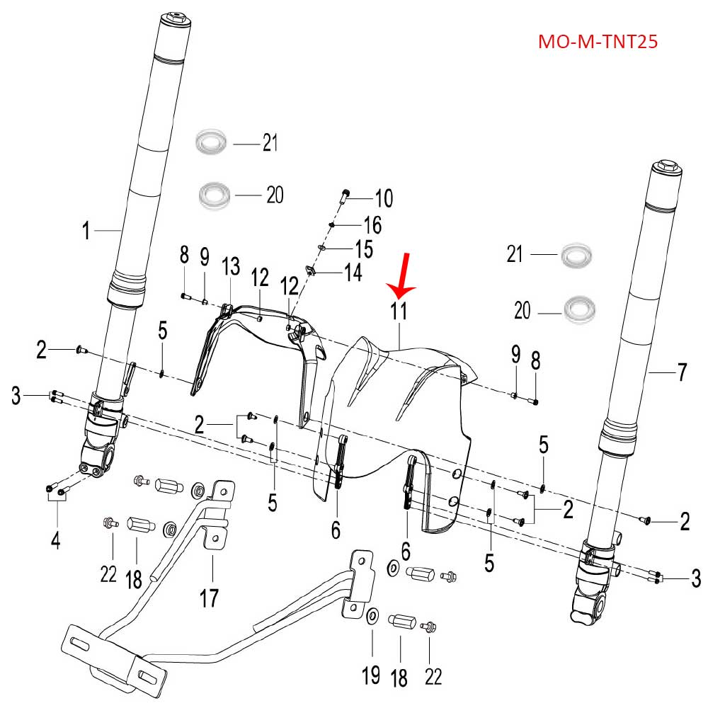 Guardabarros delantero negro (TNT25)
