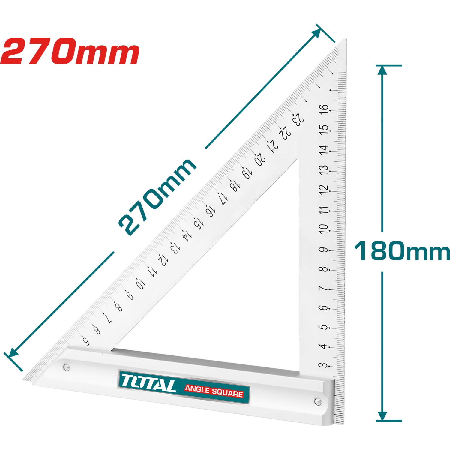 Escuadra de Acero 270 mm. Medición métrica.