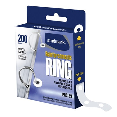 Arandelas adhesivas de refuerzos para hojas, 200 arandelas