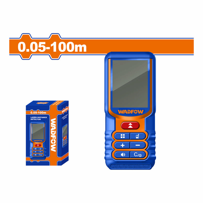 Medidor laser rango 0.05-100m. Precisión de medición: ±2.0mm. Con función de apagado.