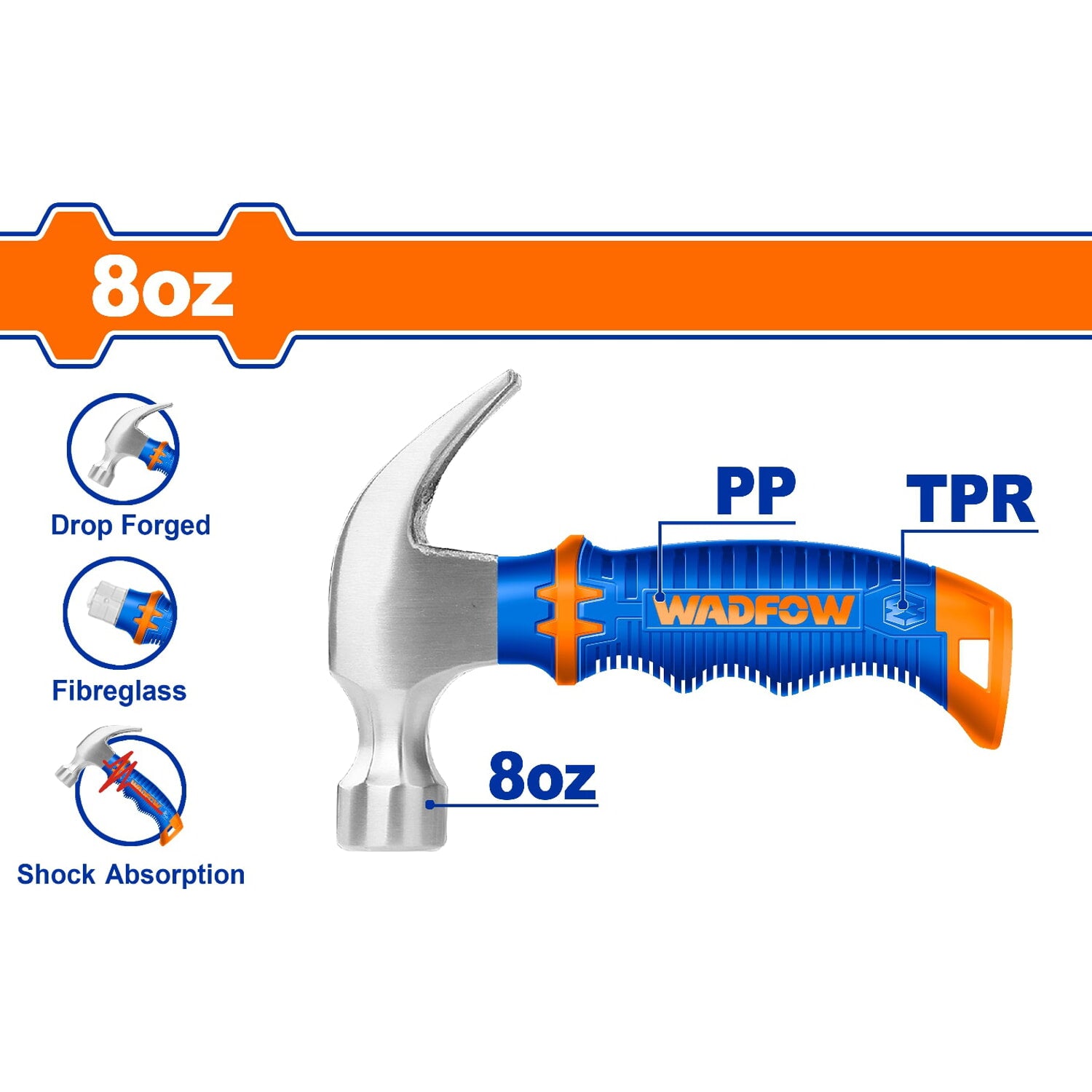 Mini Martillo de Orejas Forjado de 230g/8oz. Tratamiento térmico. Acero al Carbono #45.