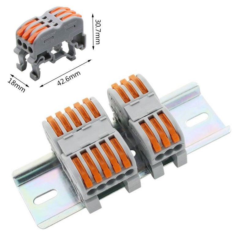 Conectores eléctricos de empalme rápido, para carril o riel. (10 Pzas)
