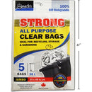 Bolsas de basura reciclaje transparentes 5-pc 30x48 " Resistentes para exteriores.