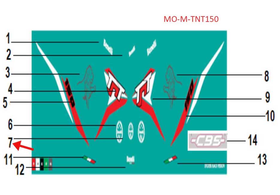 Calcomania Guardabarro delantero Negro (TNT135 / TNT150) (TNT135 / TNT150)