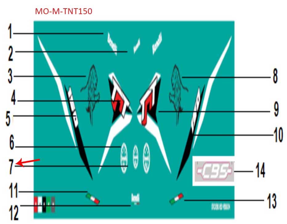 Calcomania Guardabarro delantero Blanco (TNT135 / TNT150) (TNT135 / TNT150)