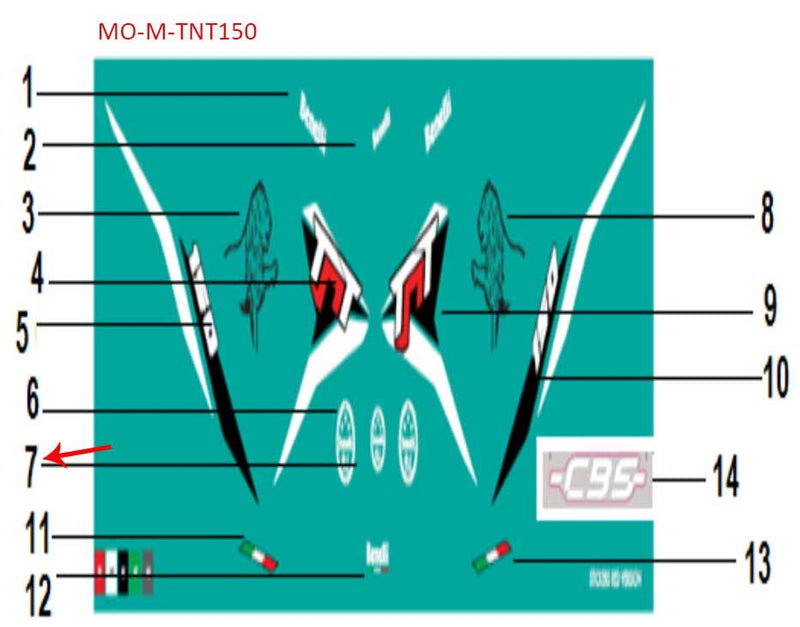 Calcomania Guardabarro delantero Blanco (TNT135 / TNT150) (TNT135 / TNT150)