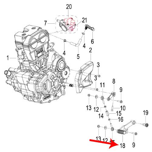 Pedal de cambio de marcha (TRK251)