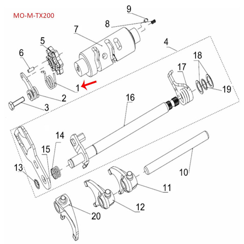 Resorte del tope (RKG150 / TX200)