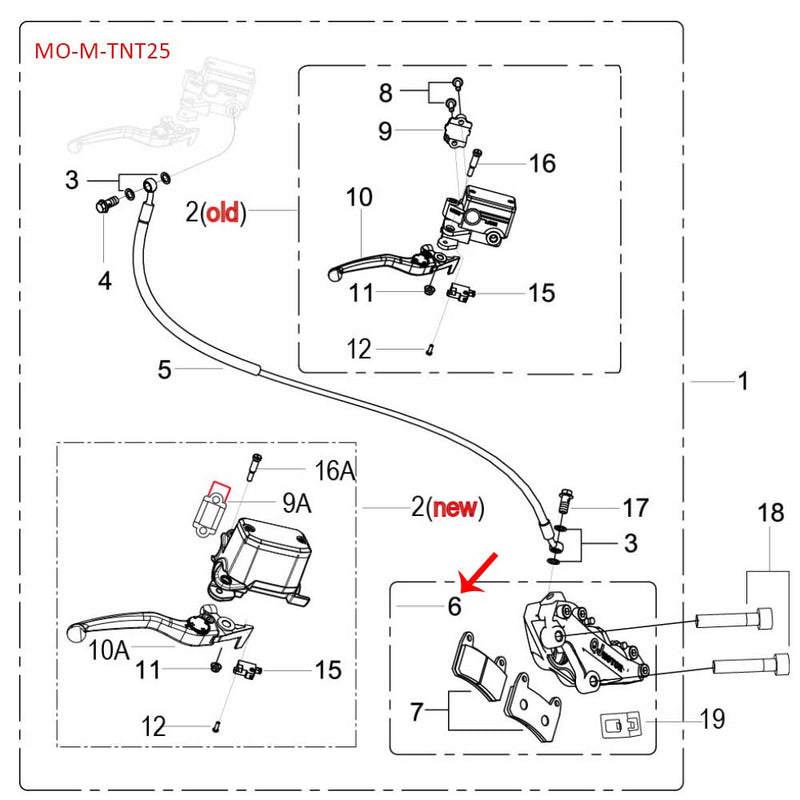 Pinza de freno delantero (TNT25 / TRK251 / LEONCINO250 / 302S)