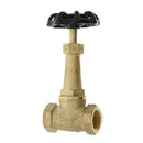 Llave de paso de compuerta larga con rosca de 1/2" bronce