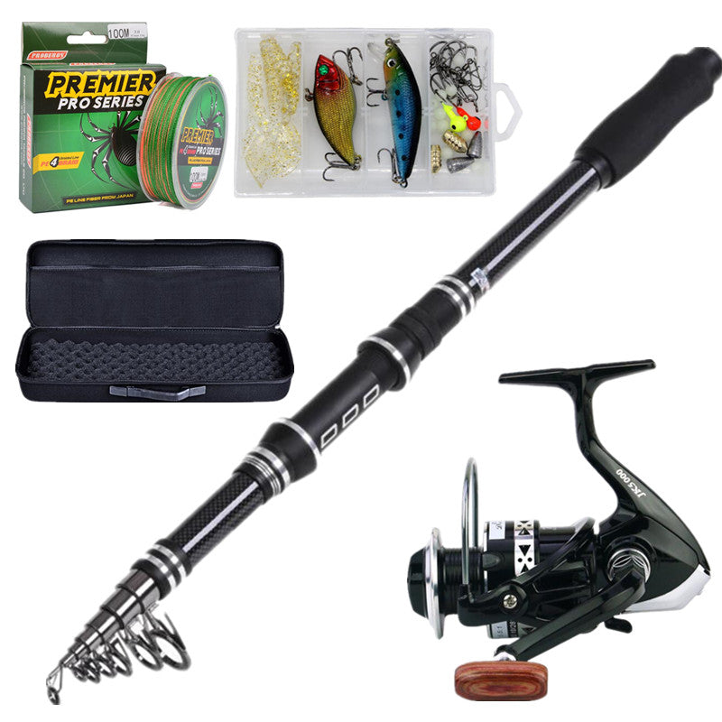Kit de pesca caña Telescópica 1.8 m estuche