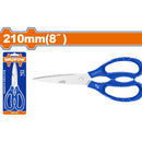 Tijera de acero inoxidable. 8". Mango ergonómico. Grosor: 1.8mm