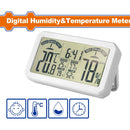 Medidor digital de humedad y temperatura. Función de batería más baja. Visualización de la hora.