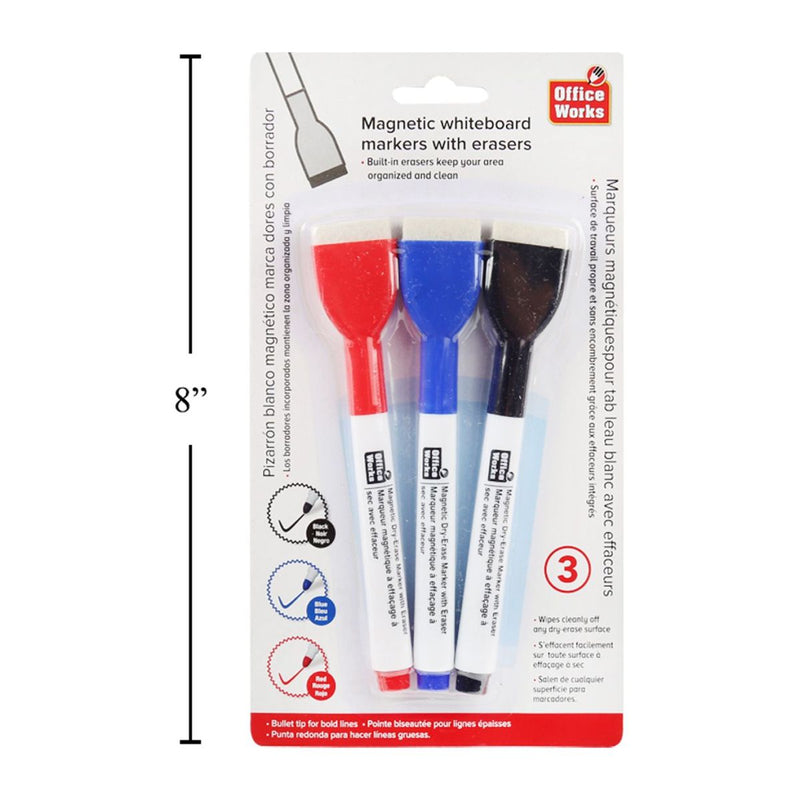 Marcadores Rotuladores de pizarra blanca de 3 piezas con pincel