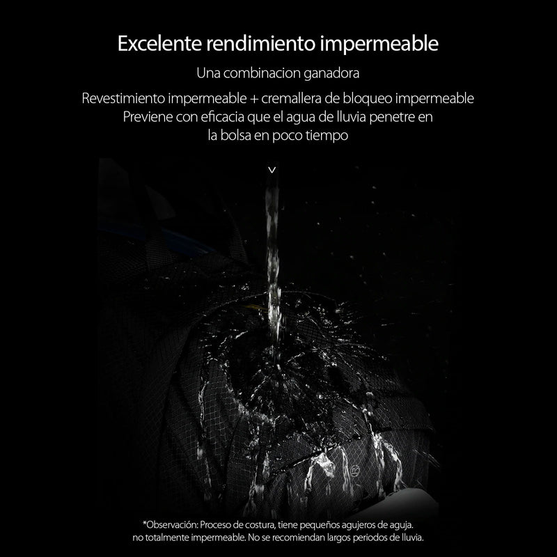 Morral de 12L, ligero, con Bolsillo para Vejiga de agua de hasta 2L. Color negro