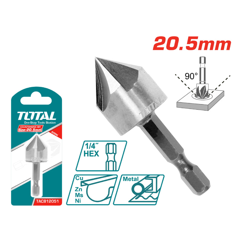 Broca Avellanadora HSS para Metal 20.5 mm (1pz.) Acero Alta Velocidad