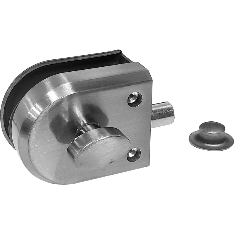 Cerradura sin llaves (pasador) p/puertas sencillas No req perforacion en vidrio 8 a 12 mm. Satinada