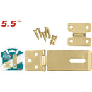 Aldaba portacandado 5.5" Espesor: 38mm x 1.9mm. Acero Galvanizado. Incluye 7 grapas.