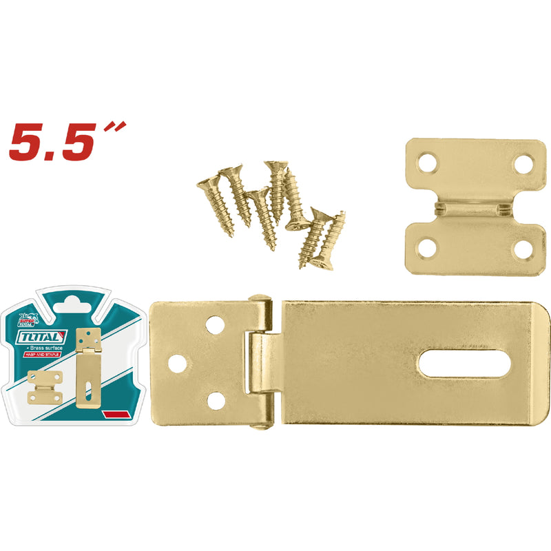 Aldaba portacandado 5.5" Espesor: 38mm x 1.9mm. Acero Galvanizado. Incluye 7 grapas.